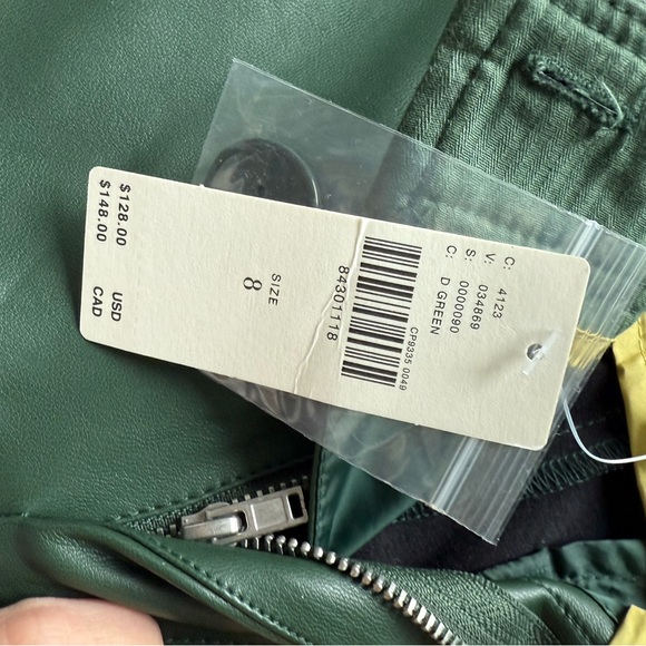 Anthro Green Faux Leather cropped pants - Picture 4 of 5